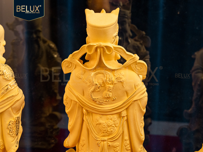 Bộ tượng tam đa Phúc Lộc Thọ vàng cát 12x11x26cm